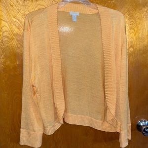 Women’s lightweight tangerine colored cardigan